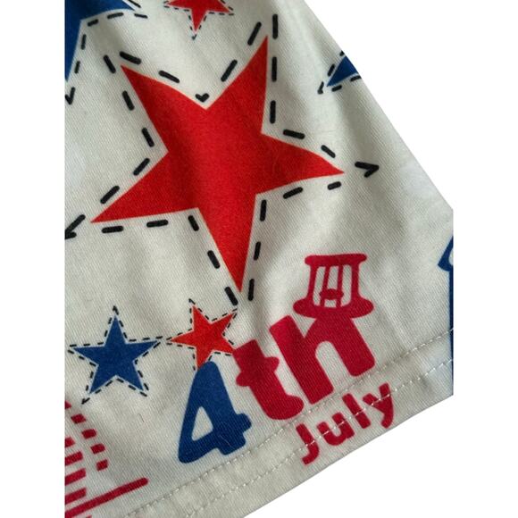 4th of July American Flag Re White Blue Embroidered T-shirt Pants Set 2T - Picture 5 of 5